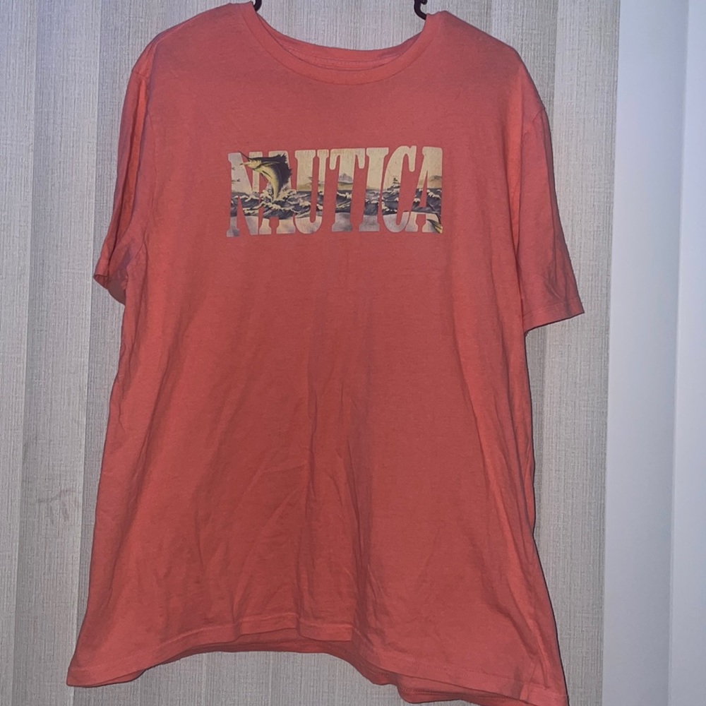 Nautica pink shirt men’s Large